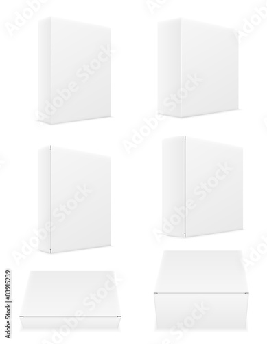 white paper carton box packing vector illustration