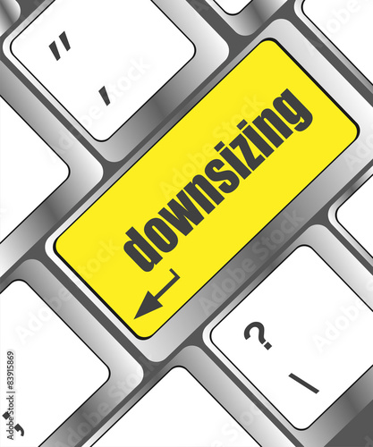 cloud icon with downsizing word on computer keyboard key