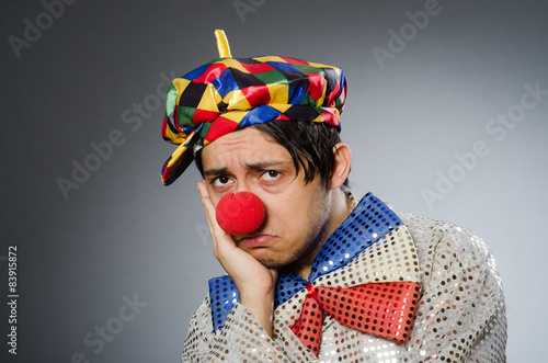 Obraz na płótnie Funny clown against dark background