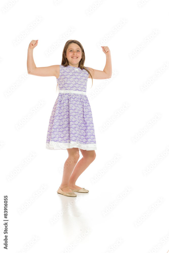 Fototapeta premium Model happy successful arms in the air