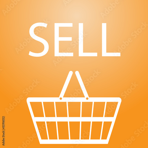 sell slogan and shopping basket symbol eps10