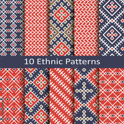 set of ten ethnic patterns