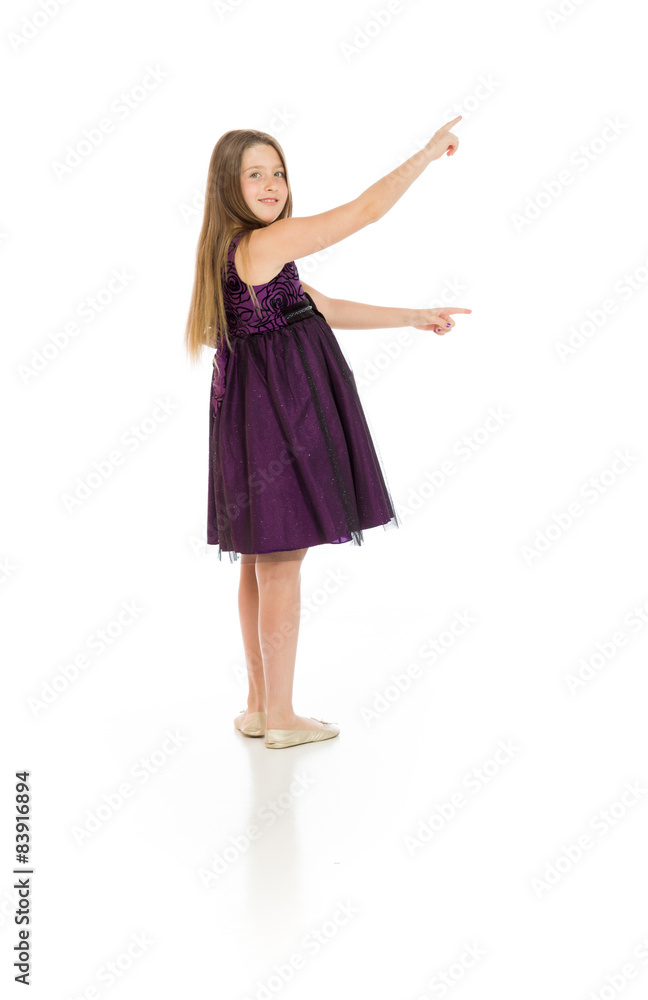 Naklejka premium Model isolated pointing