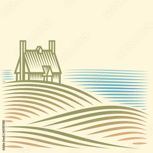 landscape with a house by the sea
