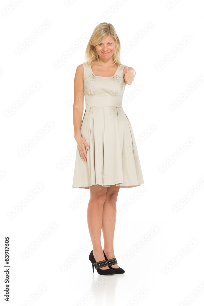 Model isolated with hand shake Model isolated with hand shake