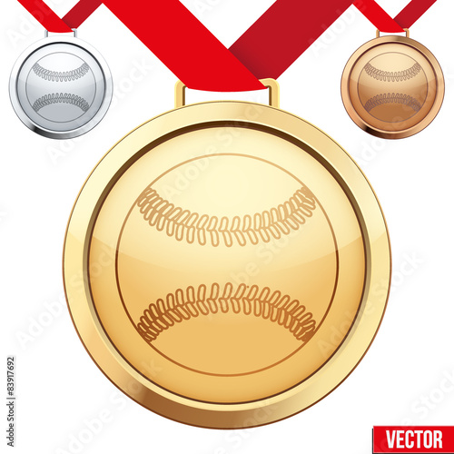 Gold Medal with the symbol of a baseball inside
