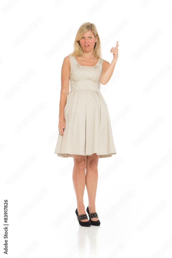 Model angry scolding and pointing Model angry scolding and pointing