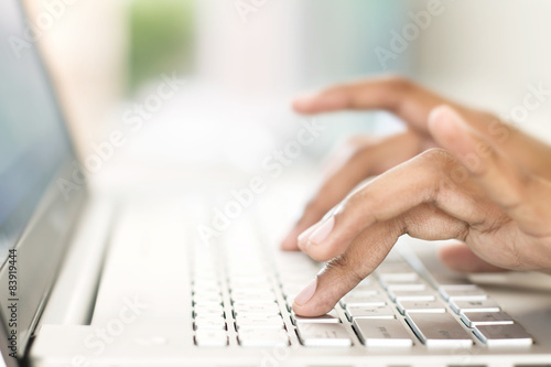 business user typing on keyboard ,Shallow dof
