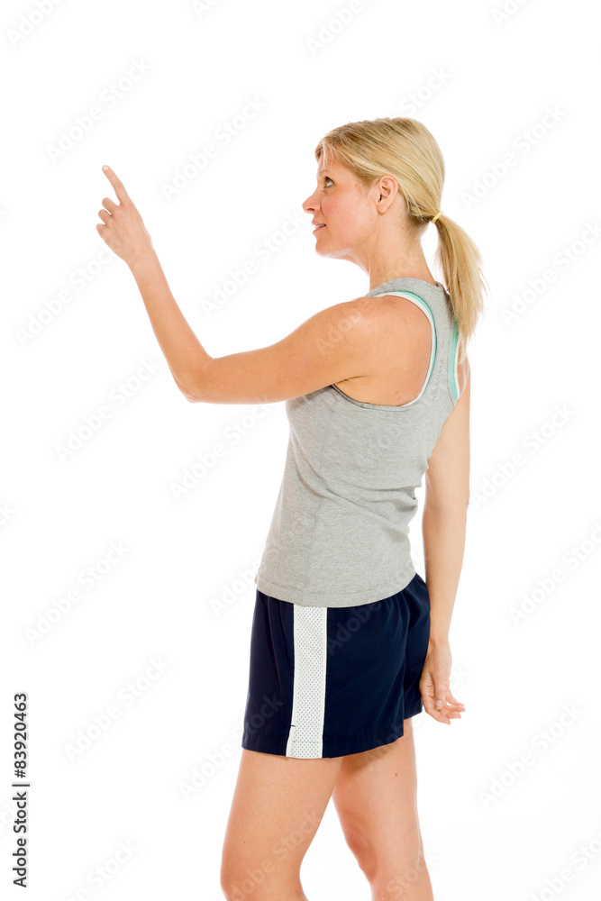 Model isolated back pointing Model isolated back pointing