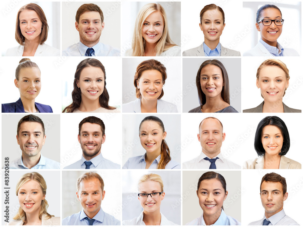 Fototapeta premium collage with many business people portraits