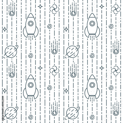 Space abstract pattern, outline style