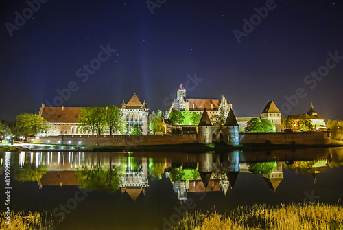 Zamek w Malborku od strony rzeki, zabytek UNESCO 