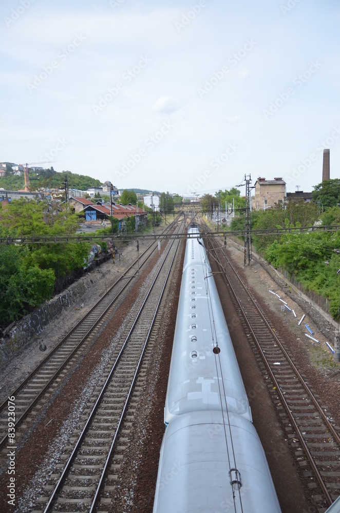 Naklejka premium Train on the railway
