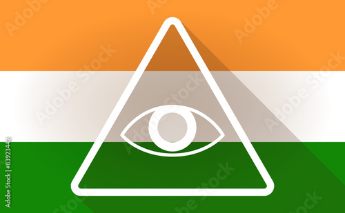 India flag icon with an all seeing eye