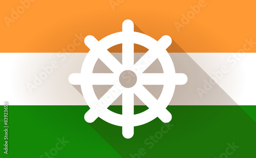 India flag icon with a dharma chakra sign