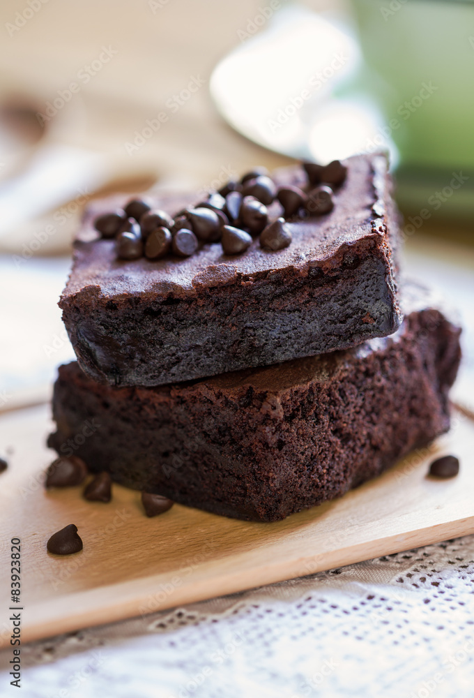 Brownies with chocolate chips Brownies with chocolate chips