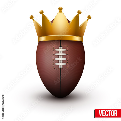 Classic rugby ball with royal crown