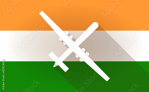 India flag icon with a war drone
