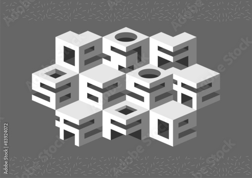 Architectural abstraction. Abstraction of cubic elements.