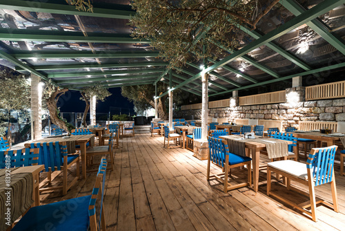 Interior of a summer terrace of restaurant