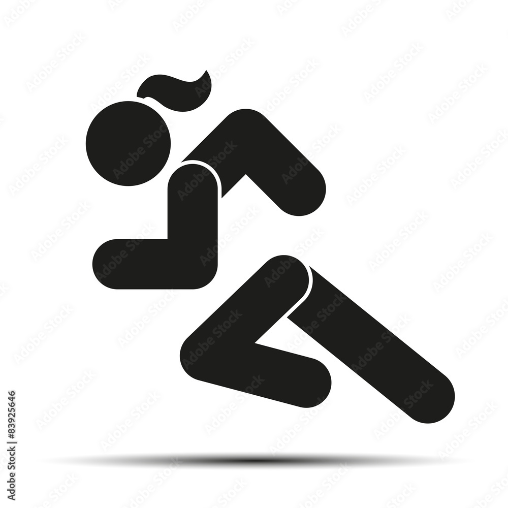 Running woman simple symbol of run isolated Running woman simple symbol of run isolated