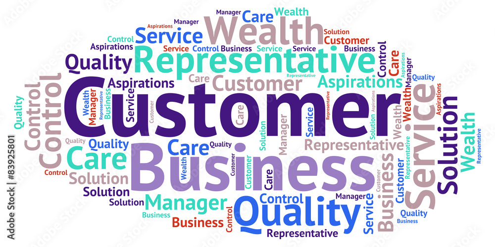 Customer - blue word cloud
