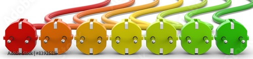 Cuadro en lienzo Energieeffizienz Stromstecker ohne Buchstaben