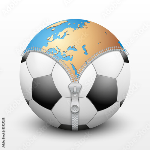 Planet Earth inside soccer ball