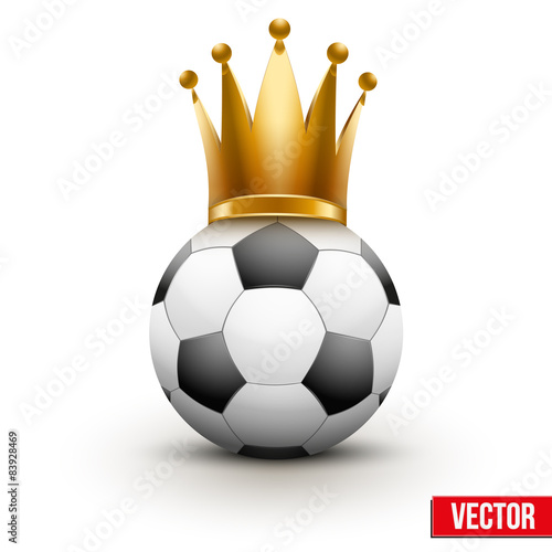 Soccer ball with royal crown of queen