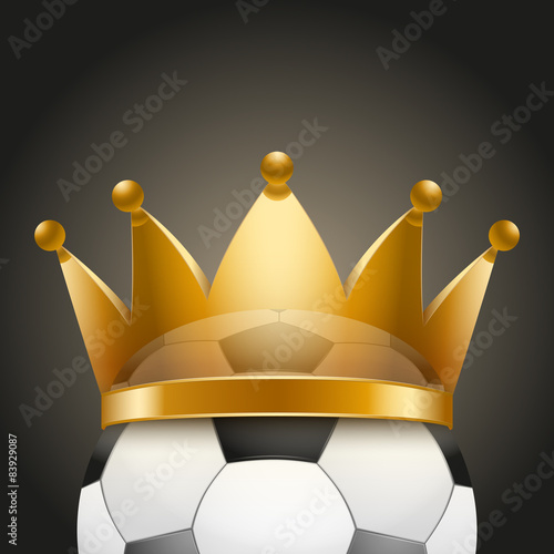 Background of Soccer ball with royal crown