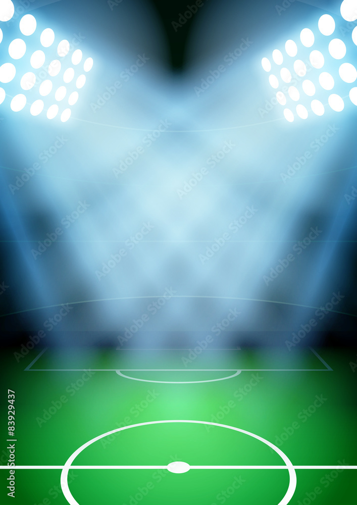 Obraz premium Background for posters night soccer football stadium