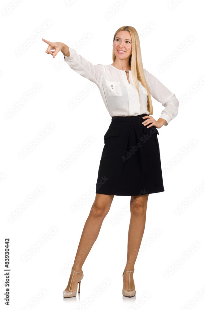 Businesswoman in business concept isolated on white Businesswoman in business concept isolated on white
