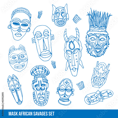 Collection of african mask photo