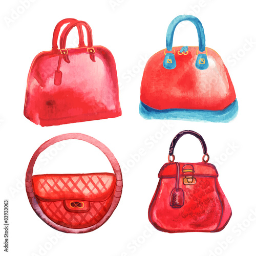 handbags watercolor 