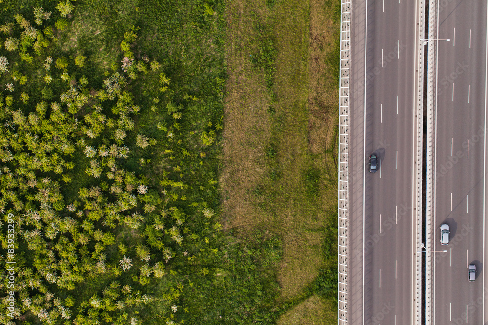 aerial view of highway aerial view of highway