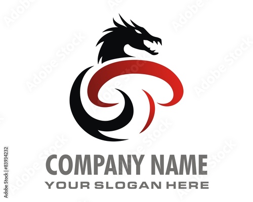 black dragon logo image vector