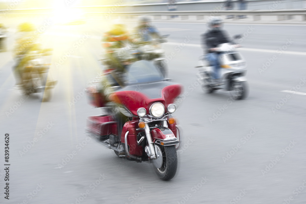 Blured motorcycle racer