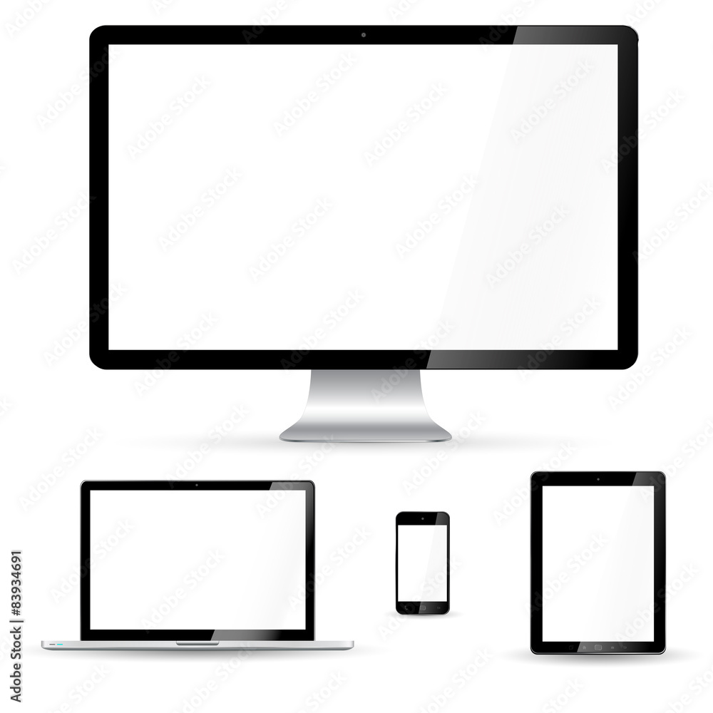 Modern digital tech device on white background Modern digital tech device on white background