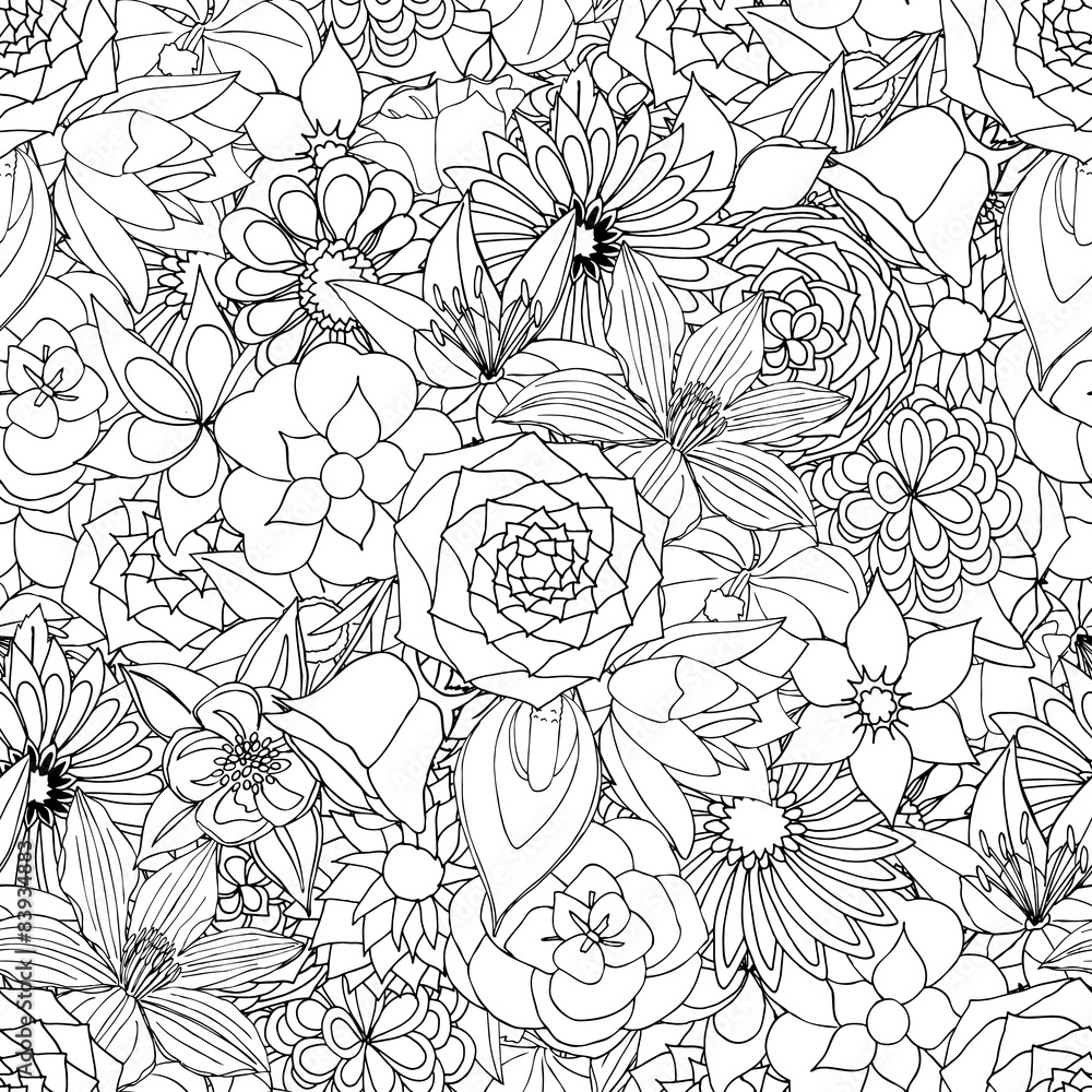 Fototapeta premium Floral seamless pattern