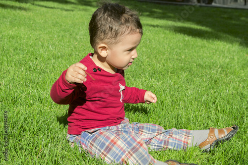 boy on the grass
