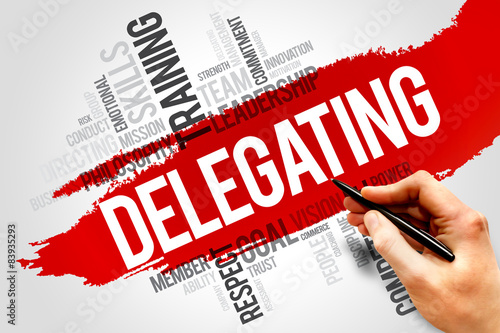 DELEGATING word cloud, business concept photo
