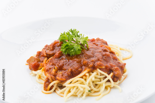 spaghetti with tomato chicken sauce