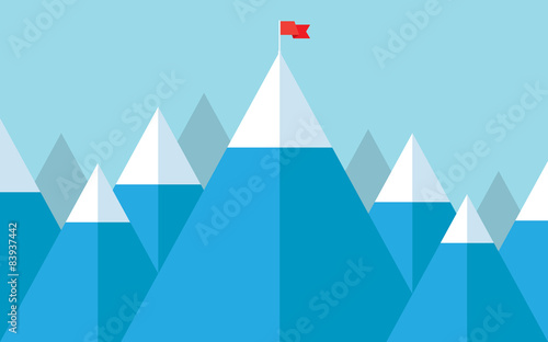 Flag on the peak © StockVector