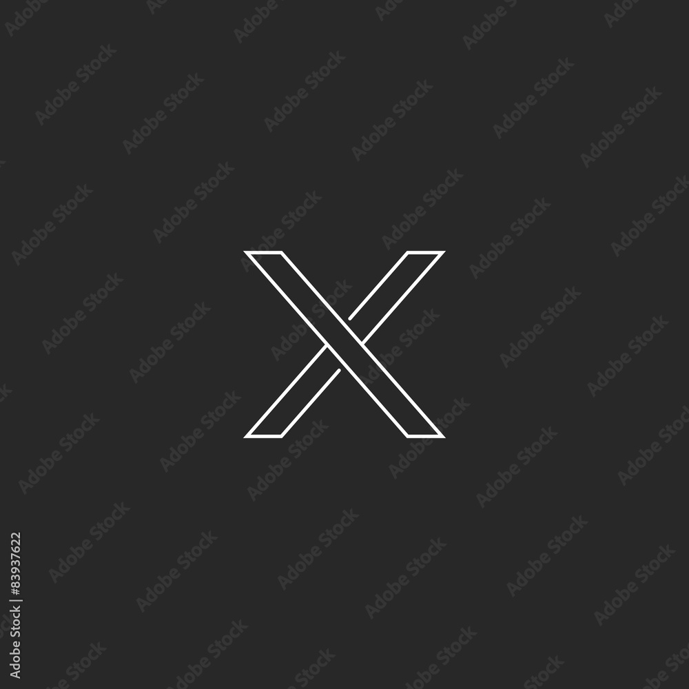 X letter monogram logo, hipster element design of business card X letter monogram logo, hipster element design of business card