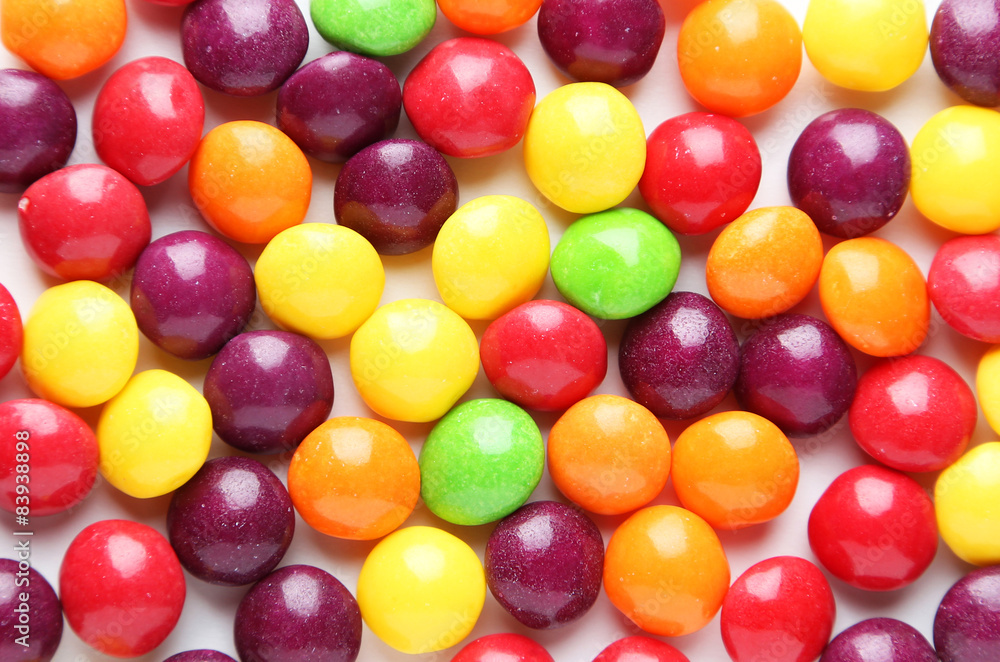 Colorful candies on white background Colorful candies on white background