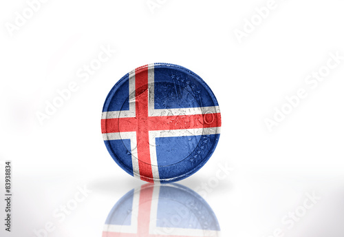 Free Download euro coin with icelandic flag on the white background - GFXLoad