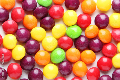 Fotografiet Colorful candies on white background