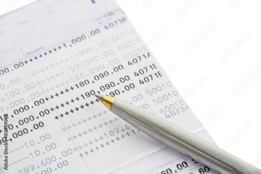 Obraz premium Book bank and pen ball