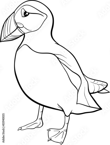 puffin cartoon coloring page