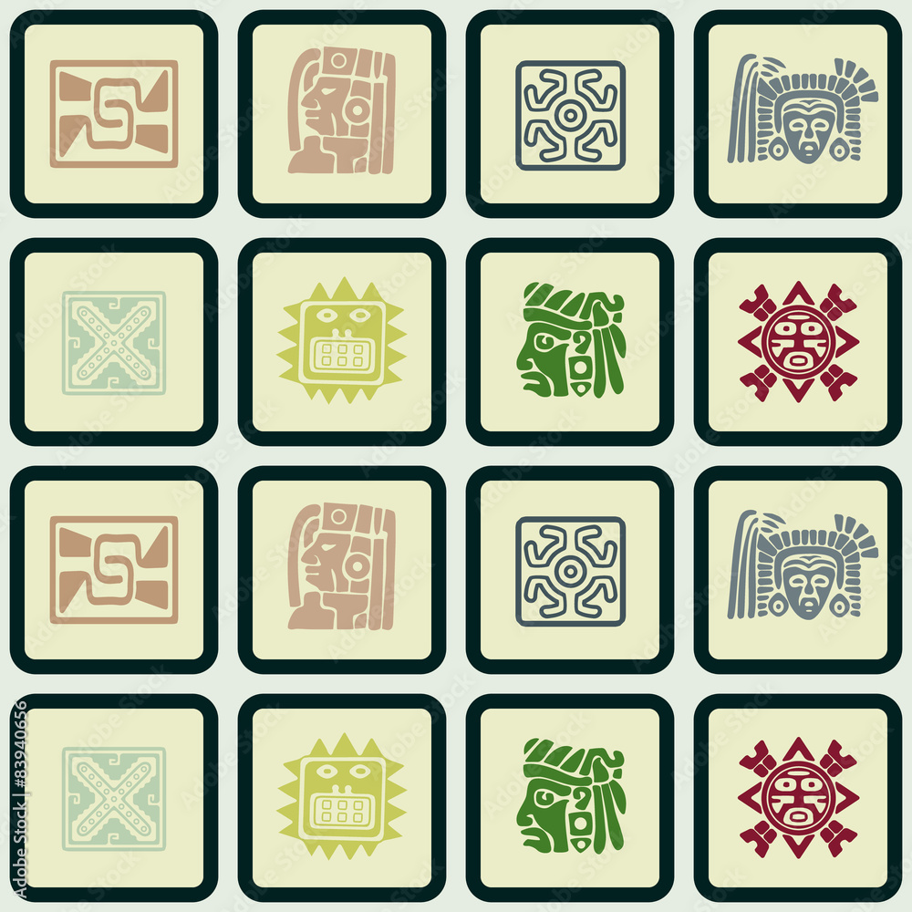 Seamless background with American Indians relics Seamless background with American Indians relics